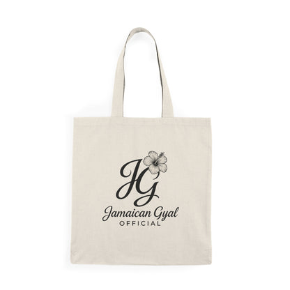 Jamaican Gyal Official Tote Bag | Natural Canvas Bag, Eco-Friendly Shopping Bag, Gift for Her, Personalized Tote, Floral Design
