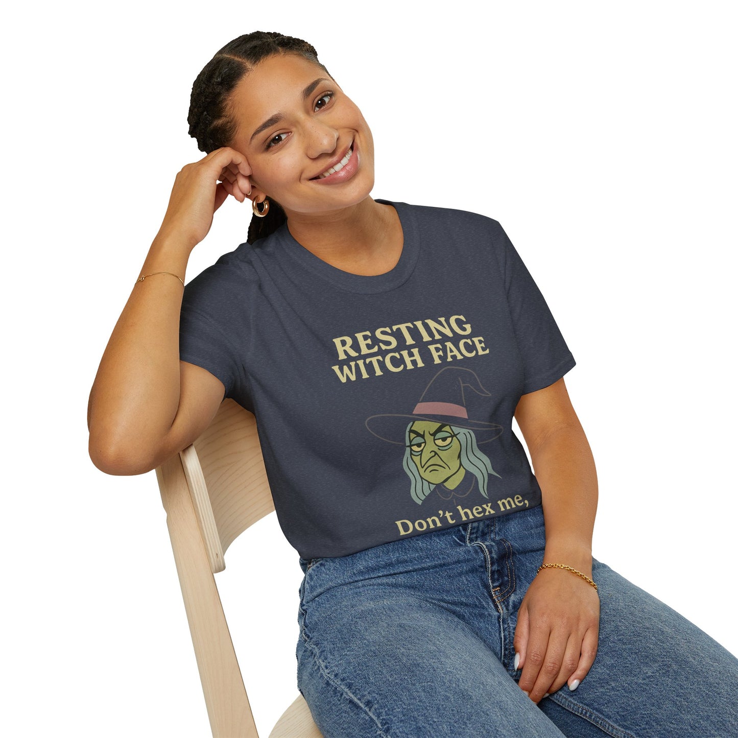 Resting Witch Face Unisex T-Shirt, Halloween Tee, Funny Witch Shirt, Gift for Her, Cute Casual Top, Spooky Season Apparel