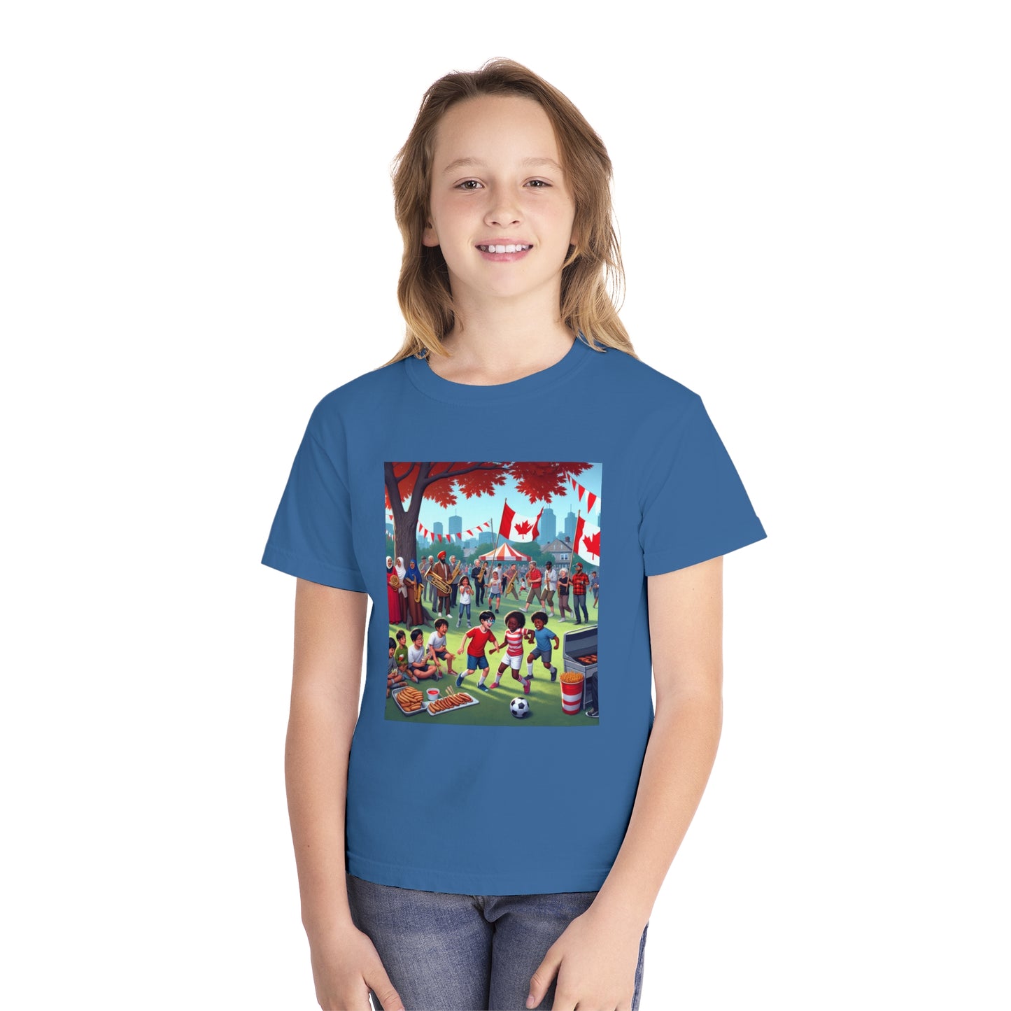 Youth Canada Day Tee - Celebrate with Pride, Summer T-Shirt, Red Tee for Kids, Canada Day Celebration, Fun Youth Apparel