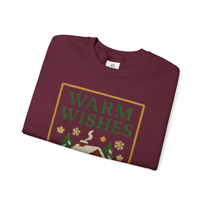 Cozy Warm Wishes Sweatshirt, Holiday Sweatshirt, Winter Fashion, Family Gathering, Gift for Her, Comfortable Crewneck