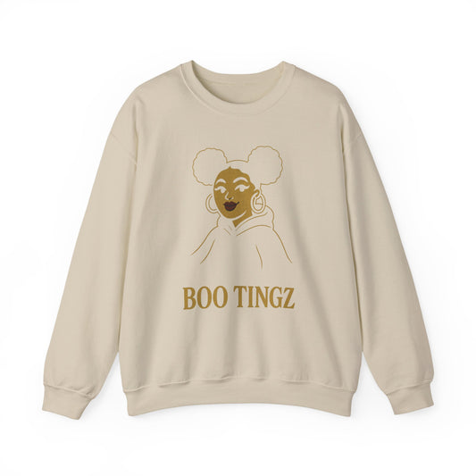 Boo Tingz Crewneck Sweatshirt - Cozy Unisex Gift, Casual Wear, Halloween Outfit, Everyday Comfort, Trendy Streetwear
