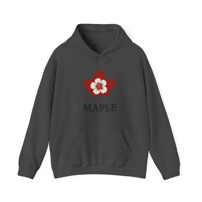 Maple Leaf Floral Hoodie — Canadian Maple Graphic Sweatshirt