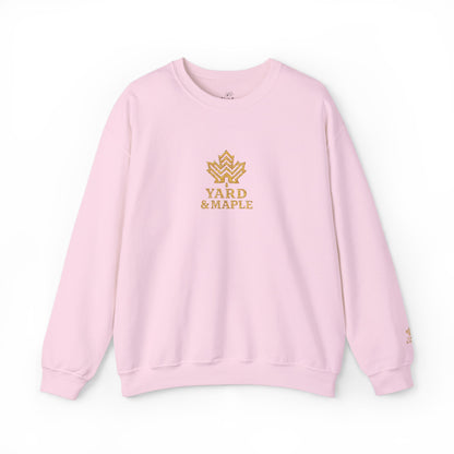 Cozy Unisex Crewneck Sweatshirt with Embroidered Leaf Design, Perfect for Fall, Thanksgiving, Casual Outings, Friends and Family Gatherings, Gifts
