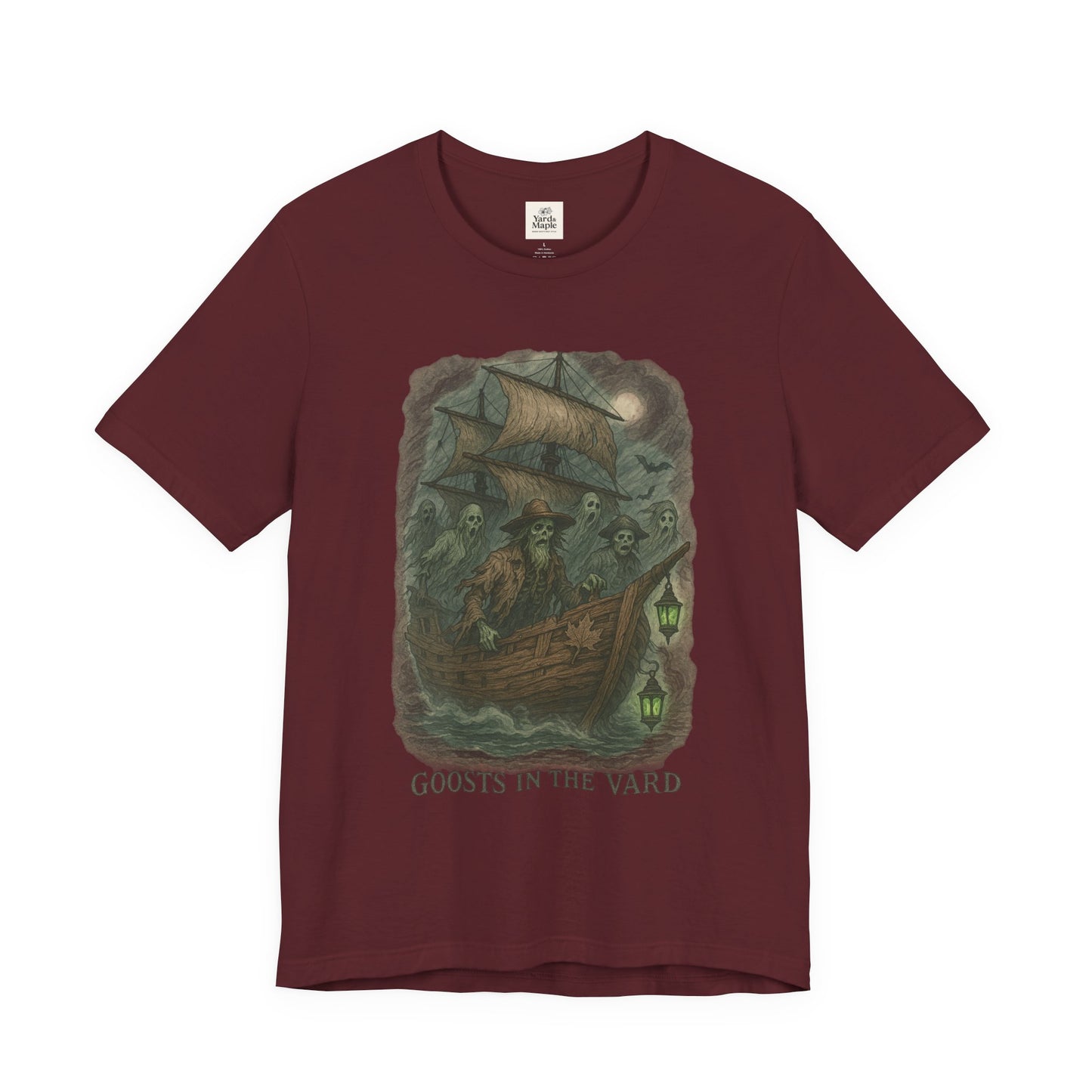 Haunted Ship Short Sleeve Tee - Spooky Halloween T-Shirt, Ghosts in the Yard Design, Unisex Shirt, Perfect for Trick or Treat, Ghost [...]