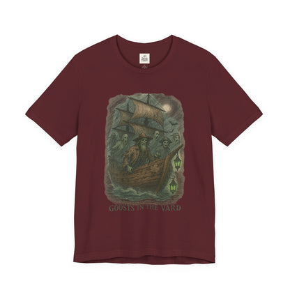 Haunted Ship Short Sleeve Tee - Spooky Halloween T-Shirt, Ghosts in the Yard Design, Unisex Shirt, Perfect for Trick or Treat, Ghost [...]