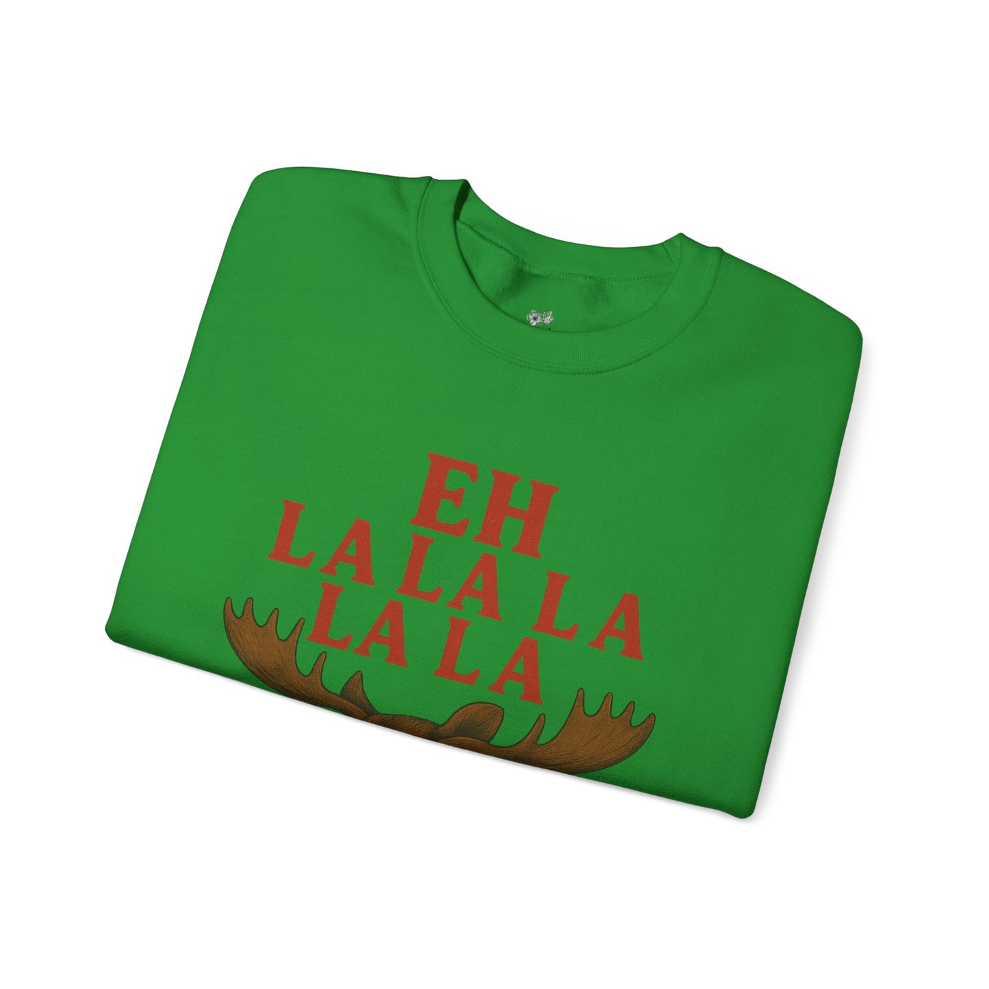 Festive Moose Sweatshirt with 'Eh La La La La La' Design, Cozy Holiday Apparel, Perfect for Christmas, Winter Parties, Gift Idea