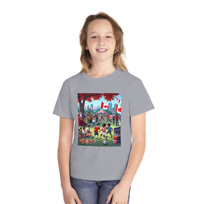 Youth Canada Day Tee - Celebrate with Pride, Summer T-Shirt, Red Tee for Kids, Canada Day Celebration, Fun Youth Apparel