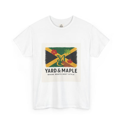 Jamaican Roots Tee, Unisex Heavy Cotton Shirt, Casual Summer Top, Beachwear, Gift for Music Lovers, Vibrant Graphic T-Shirt