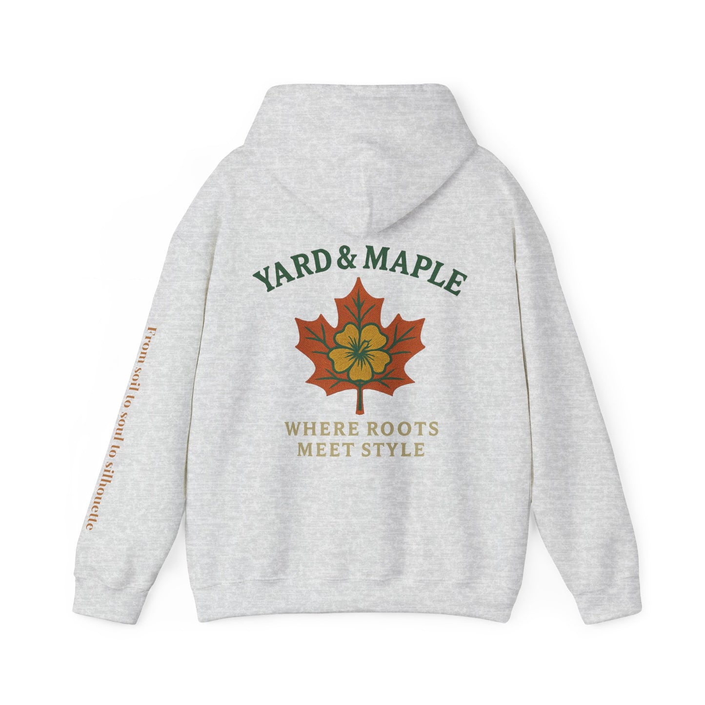 Maple Leaf & Hibiscus Hoodie, Cozy Fall Sweatshirt, Unisex Pullover for Nature Lovers, Perfect Gift for Thanksgiving, Unique Casual Wear