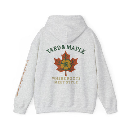 Maple Leaf & Hibiscus Hoodie, Cozy Fall Sweatshirt, Unisex Pullover for Nature Lovers, Perfect Gift for Thanksgiving, Unique Casual Wear
