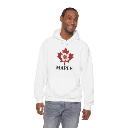 Maple Leaf Floral Hoodie — Canadian Maple Graphic Sweatshirt