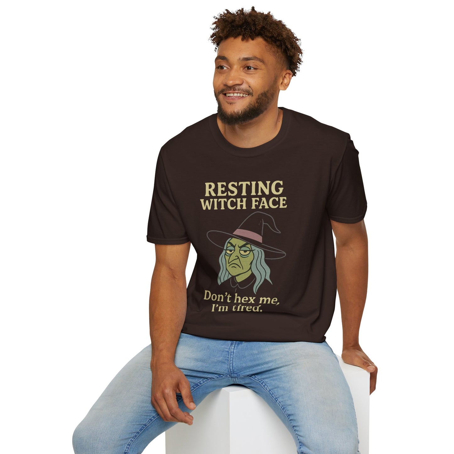 Resting Witch Face Unisex T-Shirt, Halloween Tee, Funny Witch Shirt, Gift for Her, Cute Casual Top, Spooky Season Apparel