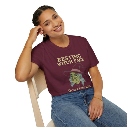 Resting Witch Face Unisex T-Shirt, Halloween Tee, Funny Witch Shirt, Gift for Her, Cute Casual Top, Spooky Season Apparel