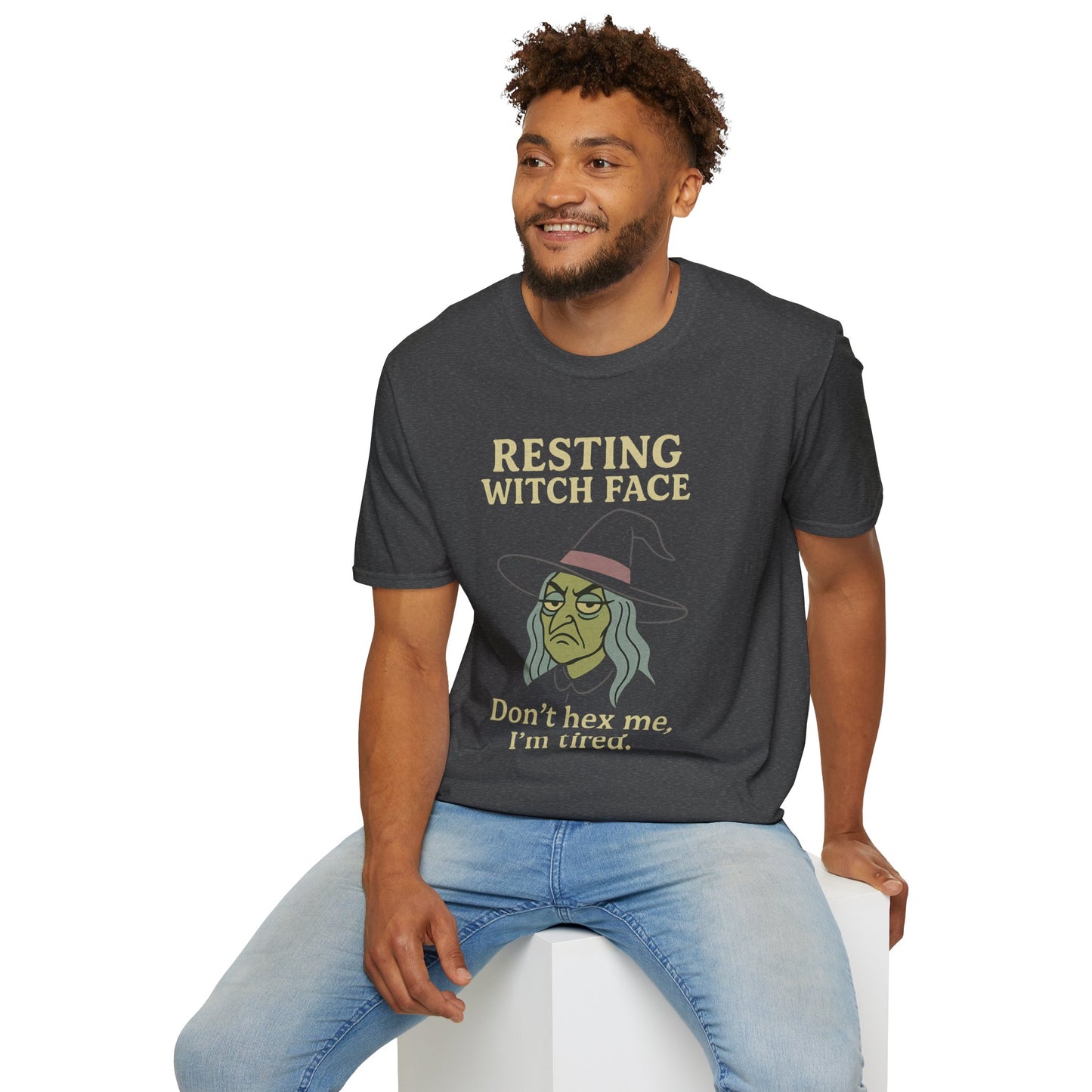 Resting Witch Face Unisex T-Shirt, Halloween Tee, Funny Witch Shirt, Gift for Her, Cute Casual Top, Spooky Season Apparel