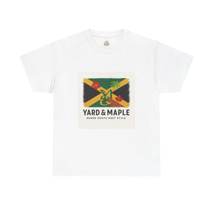 Jamaican Roots Tee, Unisex Heavy Cotton Shirt, Casual Summer Top, Beachwear, Gift for Music Lovers, Vibrant Graphic T-Shirt