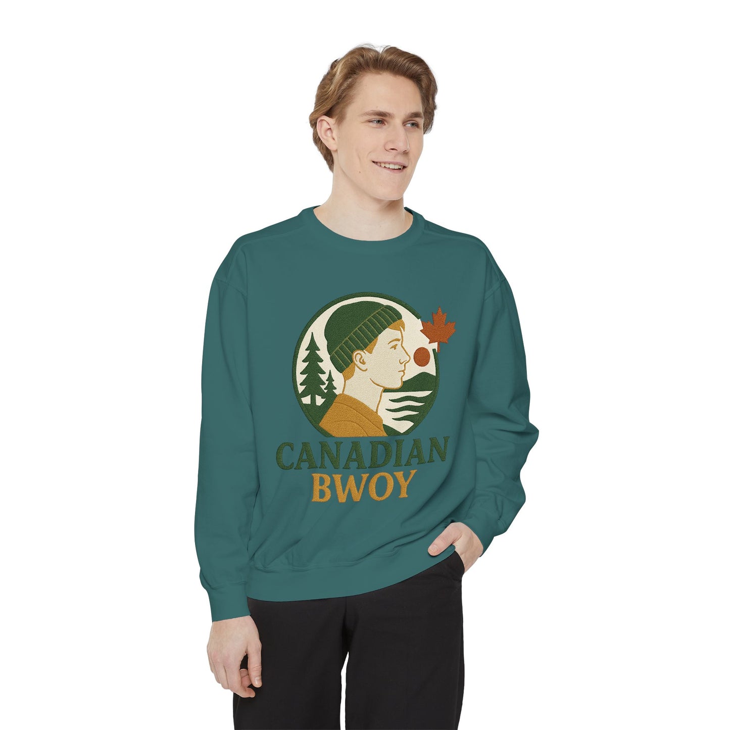 Canadian Bwoy Sweatshirt, Unisex Cozy Apparel, Gift for Canada Day, Casual Streetwear, Nature Lover Sweatshirt, Fall Fashion