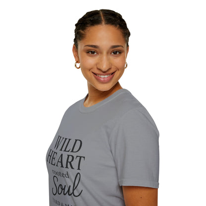 Wild Heart Unisex Softstyle T-Shirt | Inspirational Tee, Gift for Nature Lovers, Casual Wear, Birthday Gift, Boho Style
