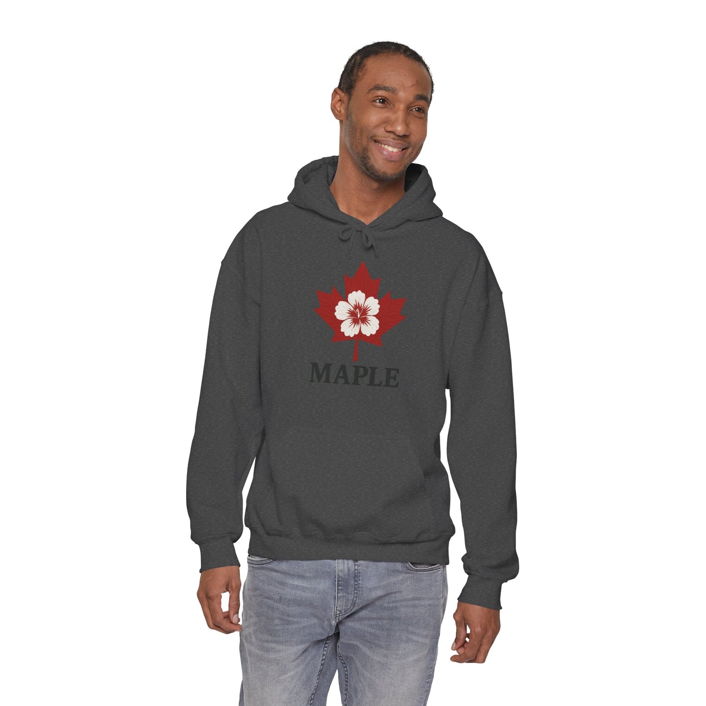 Maple Leaf Floral Hoodie — Canadian Maple Graphic Sweatshirt