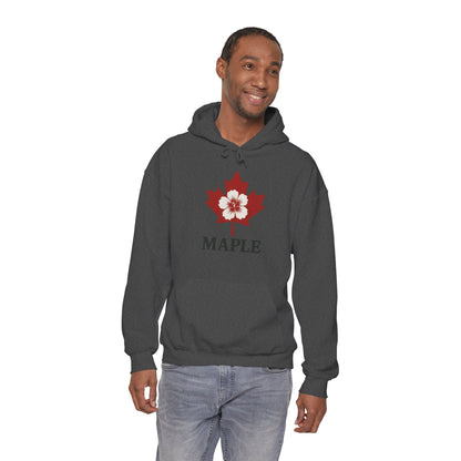 Maple Leaf Floral Hoodie — Canadian Maple Graphic Sweatshirt