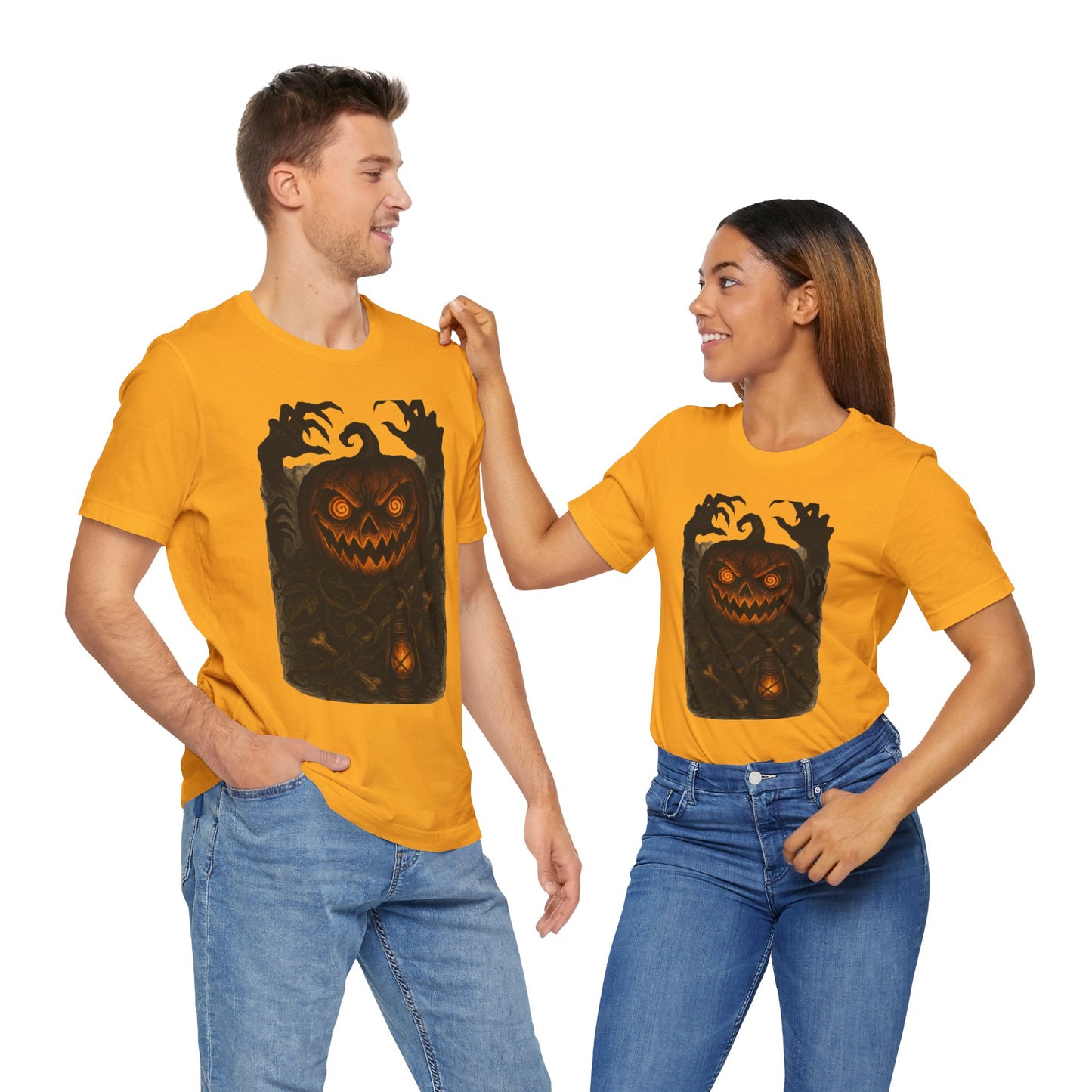 Halloween Pumpkin Tee, Unisex Jersey Short Sleeve Shirt, Fall Festival Apparel, Spooky T-Shirt, Trick or Treat Gift, Autumn Vibes