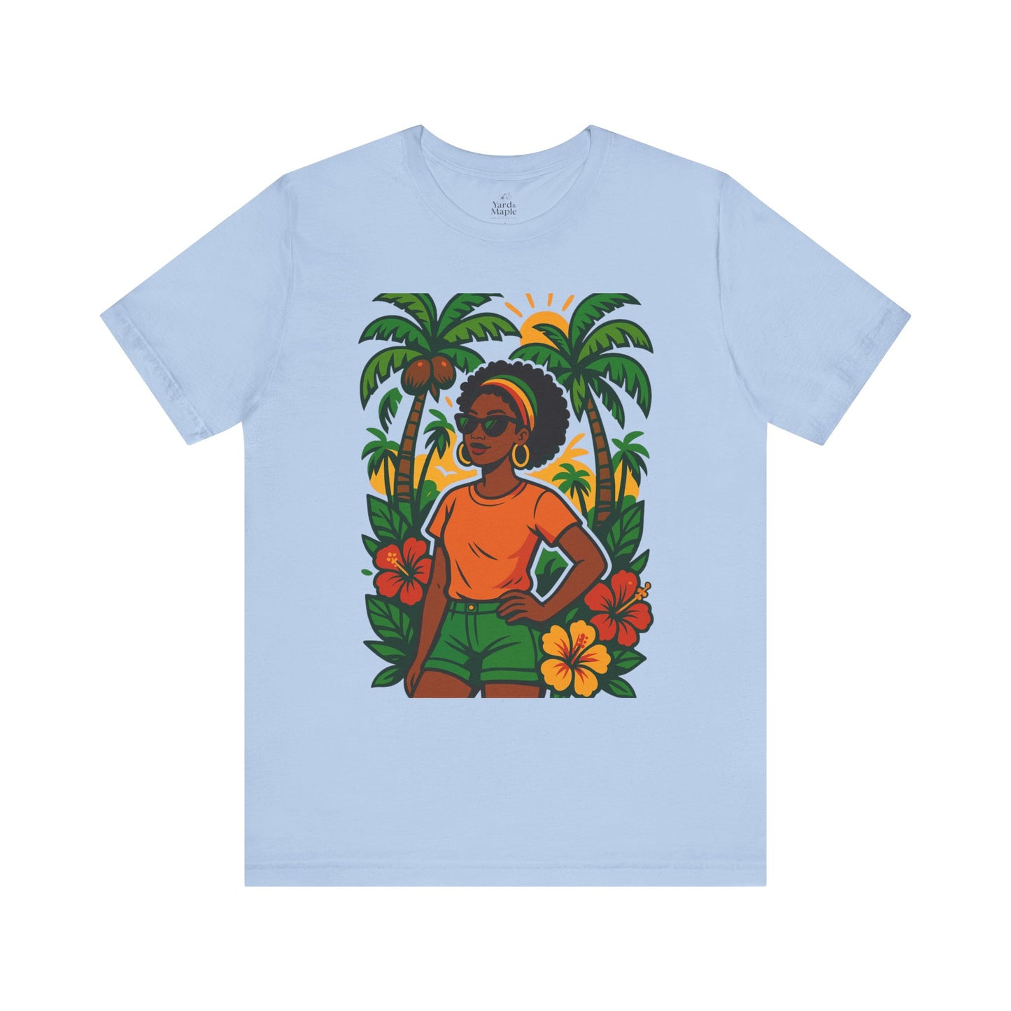 Tropical Vibe Tee, Summer Shirt, Vacation Outfit, Beach Lover Gift, Festival Wear, Floral Graphic T-Shirt