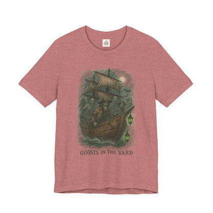 Haunted Ship Short Sleeve Tee - Spooky Halloween T-Shirt, Ghosts in the Yard Design, Unisex Shirt, Perfect for Trick or Treat, Ghost [...]