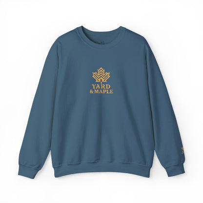 Cozy Unisex Crewneck Sweatshirt with Embroidered Leaf Design, Perfect for Fall, Thanksgiving, Casual Outings, Friends and Family Gatherings, Gifts
