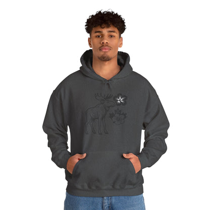 Moose Floral Hoodie — Nordic Moose and Wildflower Graphic Sweatshirt