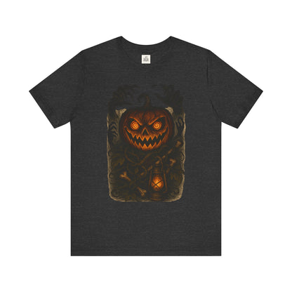 Halloween Pumpkin Tee, Unisex Jersey Short Sleeve Shirt, Fall Festival Apparel, Spooky T-Shirt, Trick or Treat Gift, Autumn Vibes