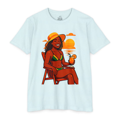 Summer Vibes T-Shirt, Beachwear, Vacation Tee, Casual Shirt, Gift for Her, Tropical Graphic T-shirt