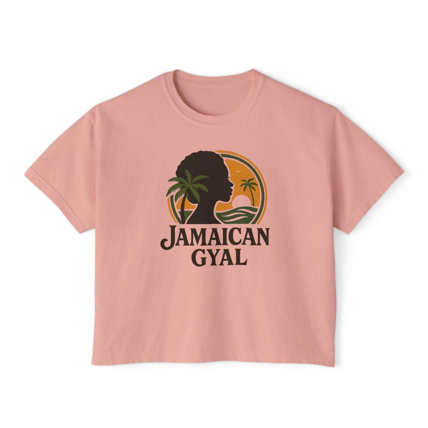 Jamaican Gyal Women's Boxy Tee - Retro Style T-Shirt, Casual Wear, Summer Top, Gift for Her, Vacation Essential
