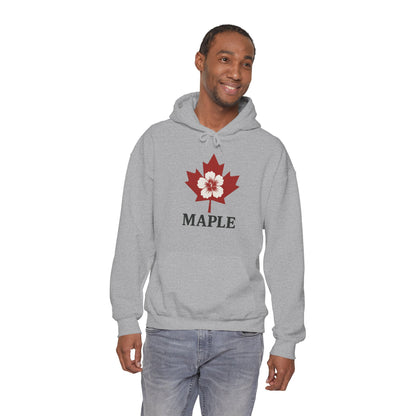 Maple Leaf Floral Hoodie — Canadian Maple Graphic Sweatshirt