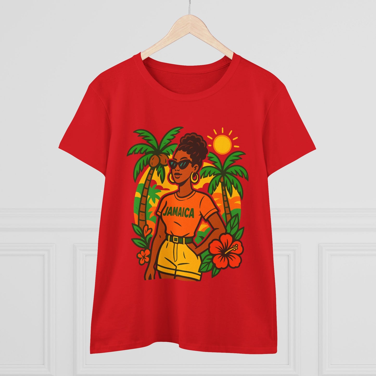 Tropical Vibes Tee, Jamaica Graphic Shirt, Summer Fashion, Vacation Wear, Beach Outfit, Gift for Her