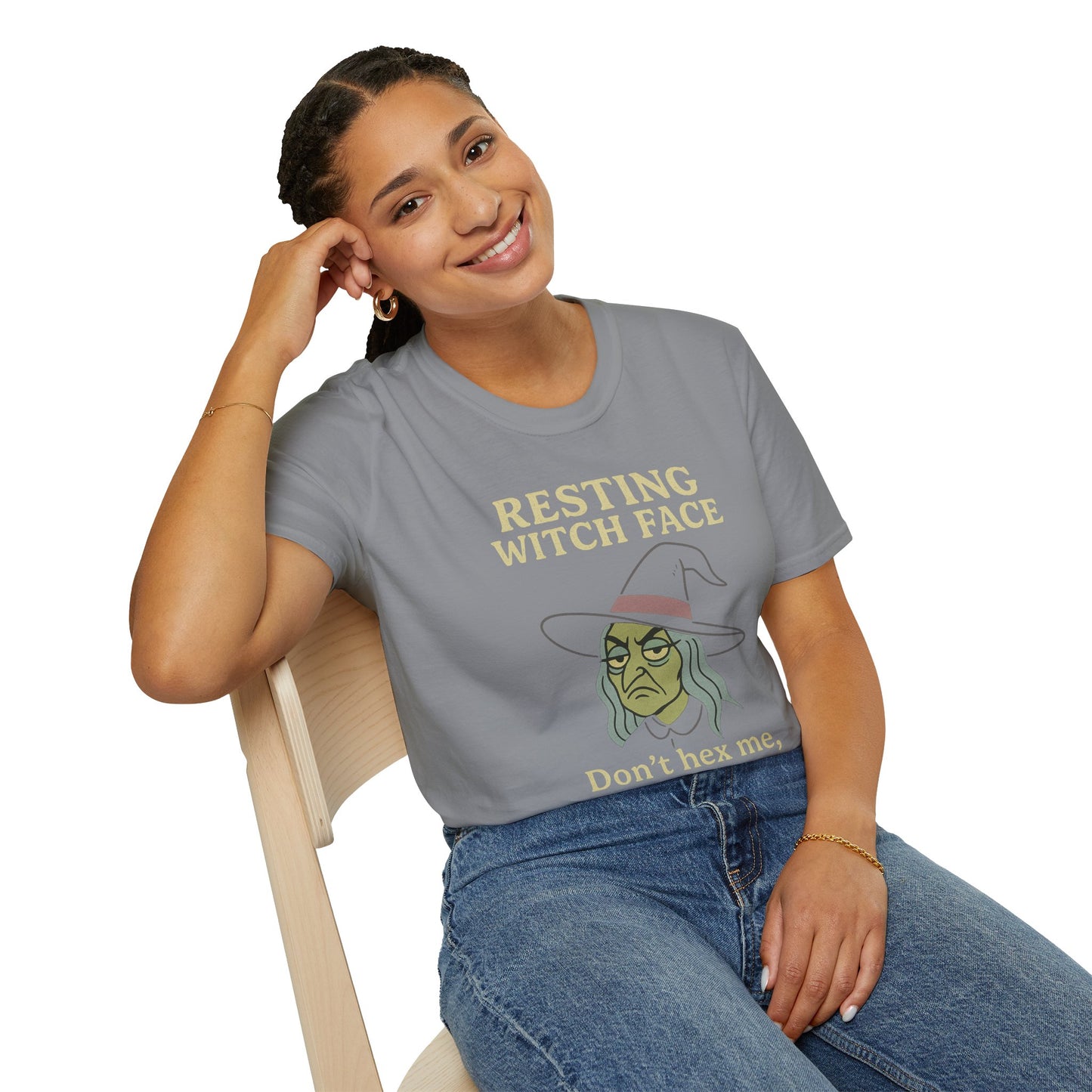 Resting Witch Face Unisex T-Shirt, Halloween Tee, Funny Witch Shirt, Gift for Her, Cute Casual Top, Spooky Season Apparel