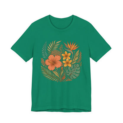 Floral Patterned Unisex Tee - Botanical Style, Summer Wardrobe Essential, Nature Lover Gift, Casual Wear, Eco-Friendly Fashion
