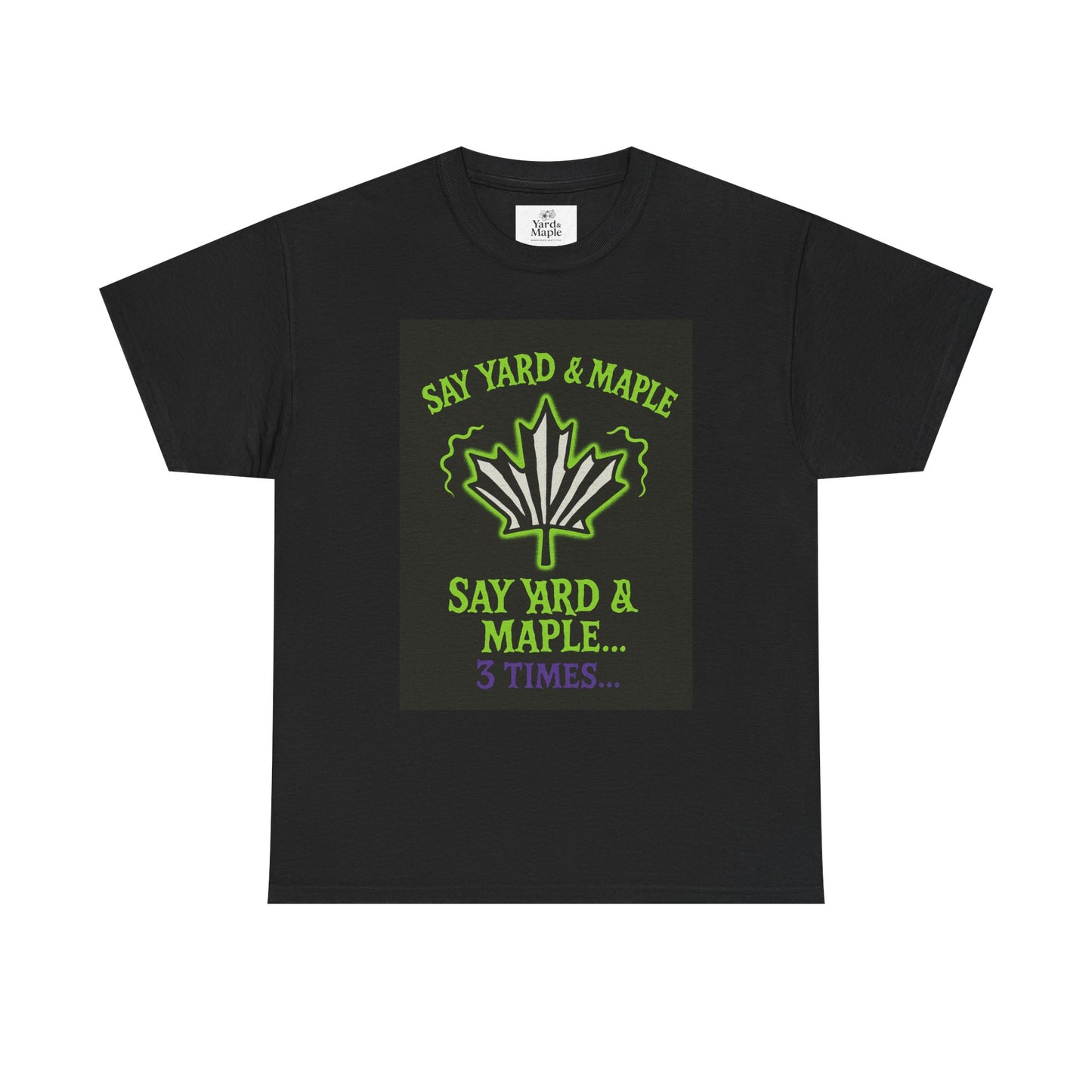 Unisex Heavy Cotton Tee: Say Yard & Maple Graphic T-Shirt, Casual Wear, Gifts for Nature Lovers, Summer Outfits, Eco-Friendly Fashion