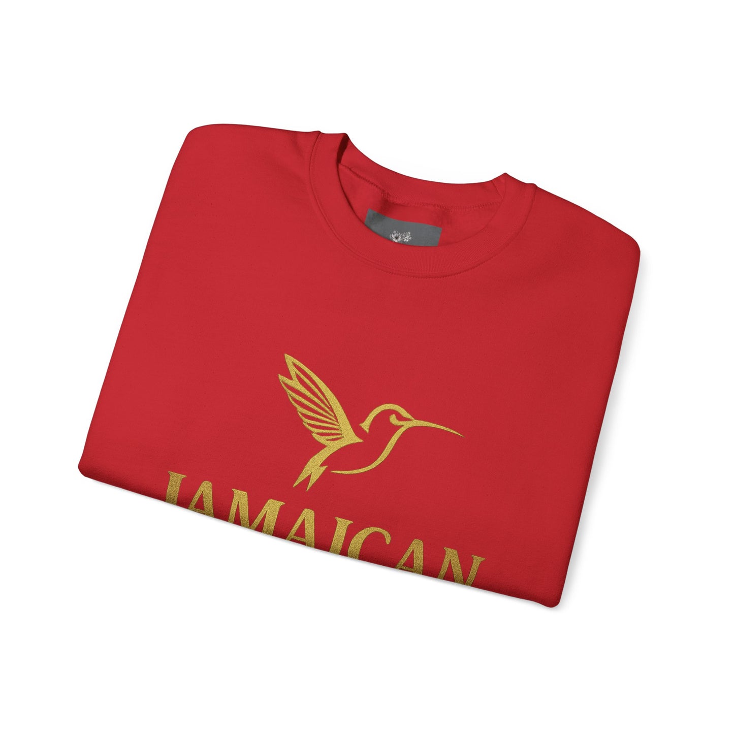 Jamaican Gyal Crewneck Sweatshirt — Gold Hummingbird Graphic