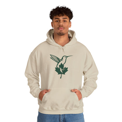 Hummingbird & Maple Leaf Hoodie — Nature-Inspired Cozy Pullover