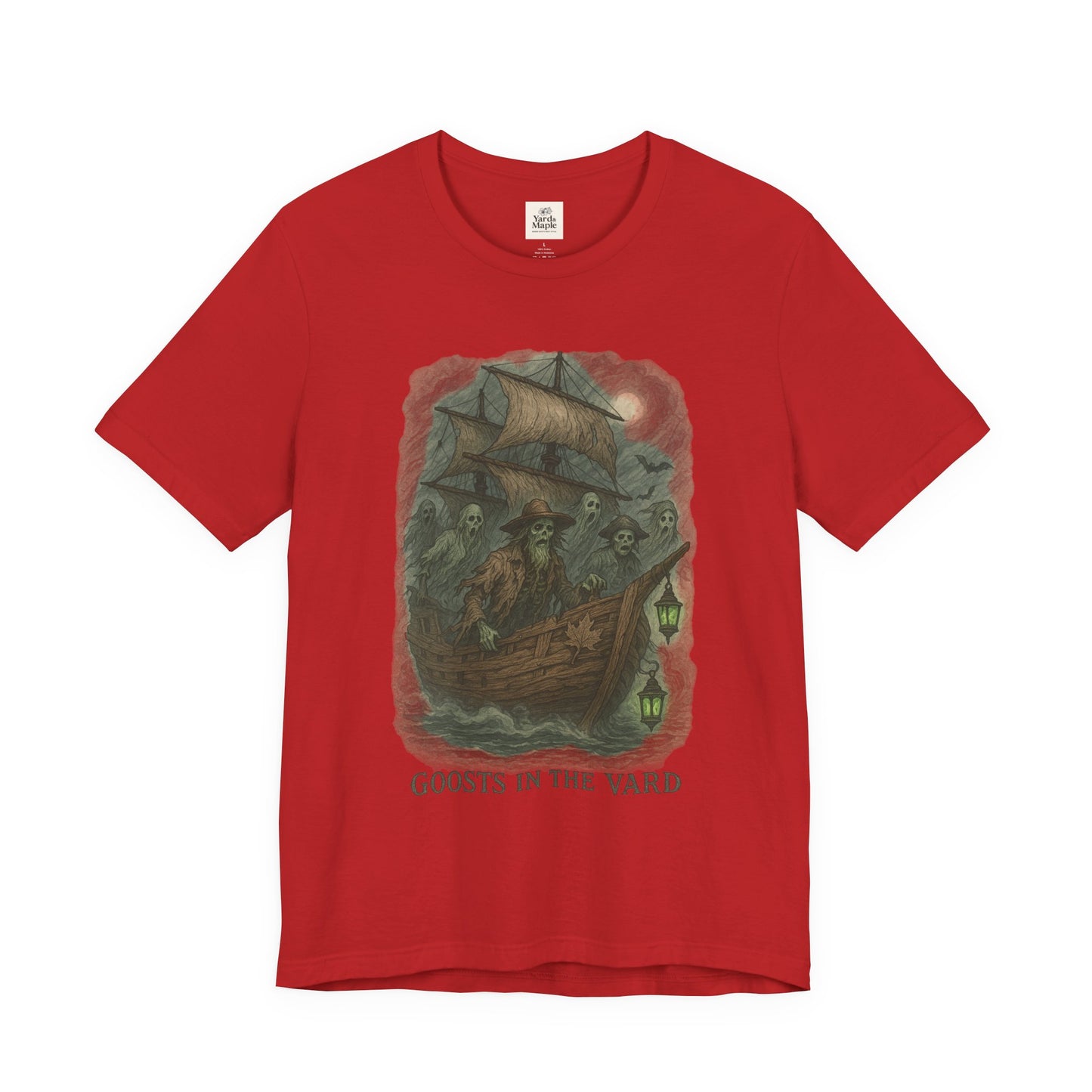 Haunted Ship Short Sleeve Tee - Spooky Halloween T-Shirt, Ghosts in the Yard Design, Unisex Shirt, Perfect for Trick or Treat, Ghost [...]