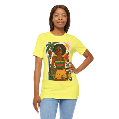 Tropical Graphic Tee for Summer Vibes, Beach Wear, Vacation Style, Graphic T-Shirt for Women, Summer Gift, Casual Outfit