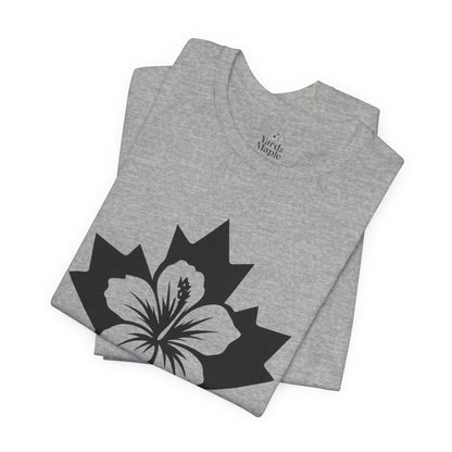 Maple Leaf Hibiscus Tee – Canadian Tropical Floral T-Shirt