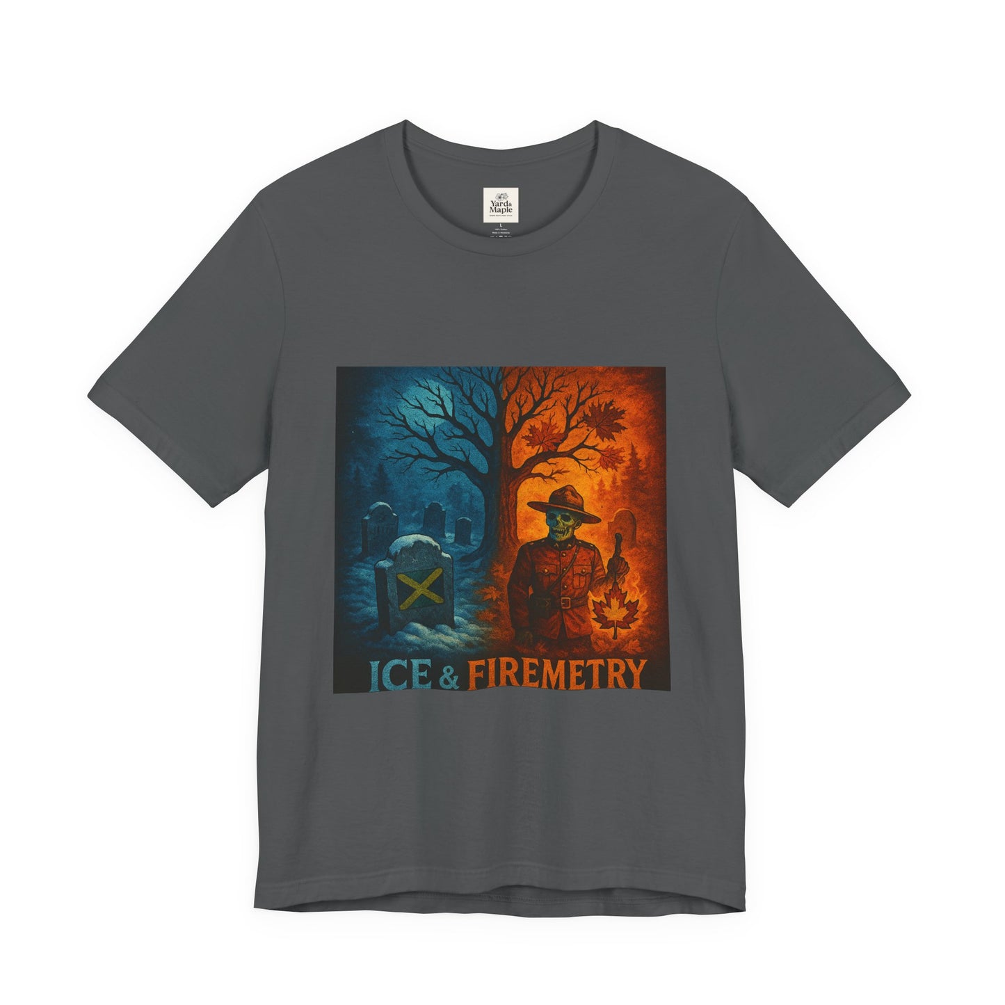 Unisex Ice & Fire Short Sleeve Tee - Firefighter Gift, Halloween Shirt, Cool Graphic Tee, Unique Adventure Wear, All-Season Style