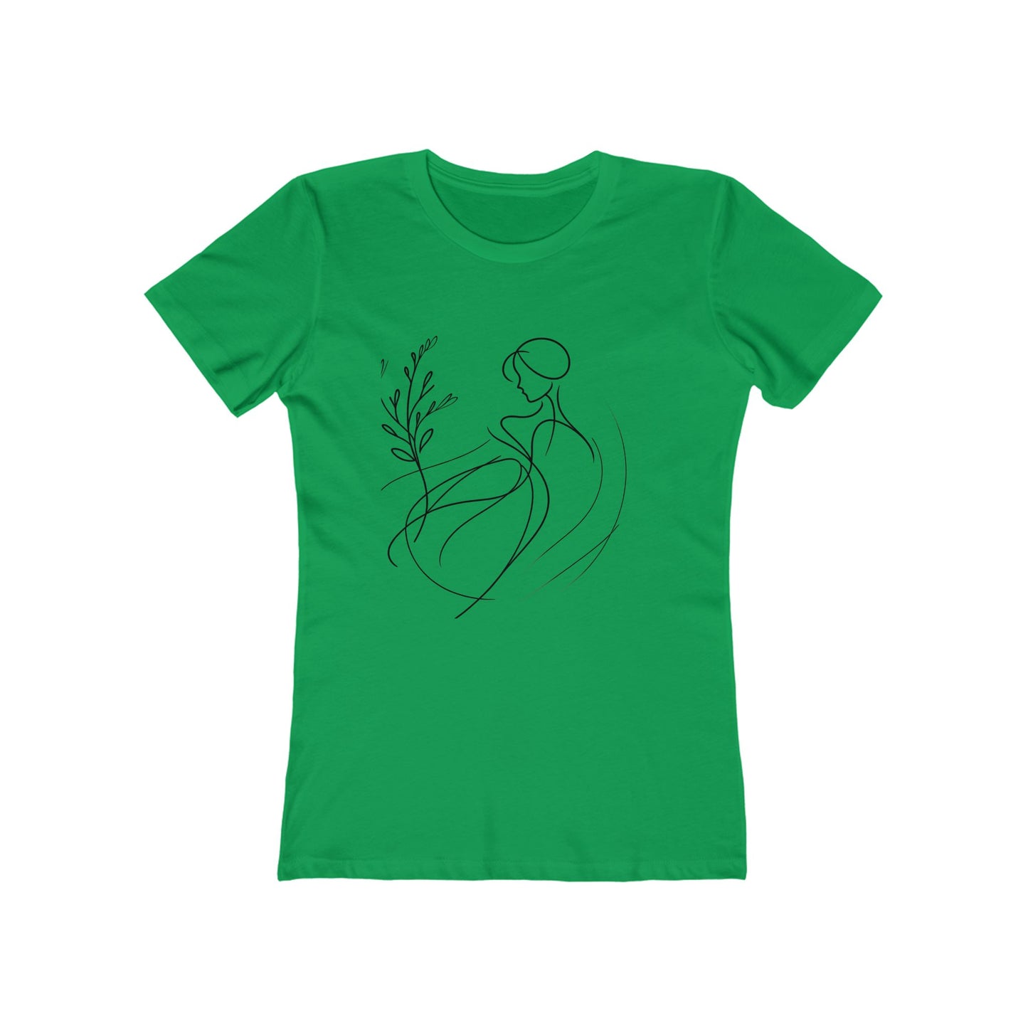 Stylish Women's Boyfriend Tee with Floral Line Art, Casual Tee, Gift for Her, Everyday Wear, Art-Inspired Apparel