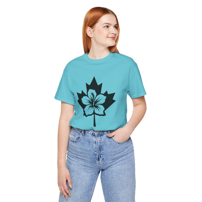Maple Leaf Hibiscus Tee – Canadian Tropical Floral T-Shirt