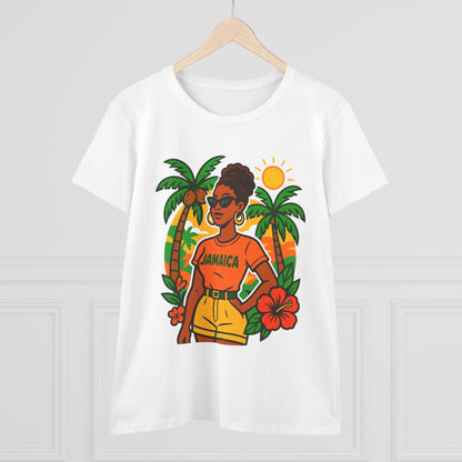 Tropical Vibes Tee, Jamaica Graphic Shirt, Summer Fashion, Vacation Wear, Beach Outfit, Gift for Her