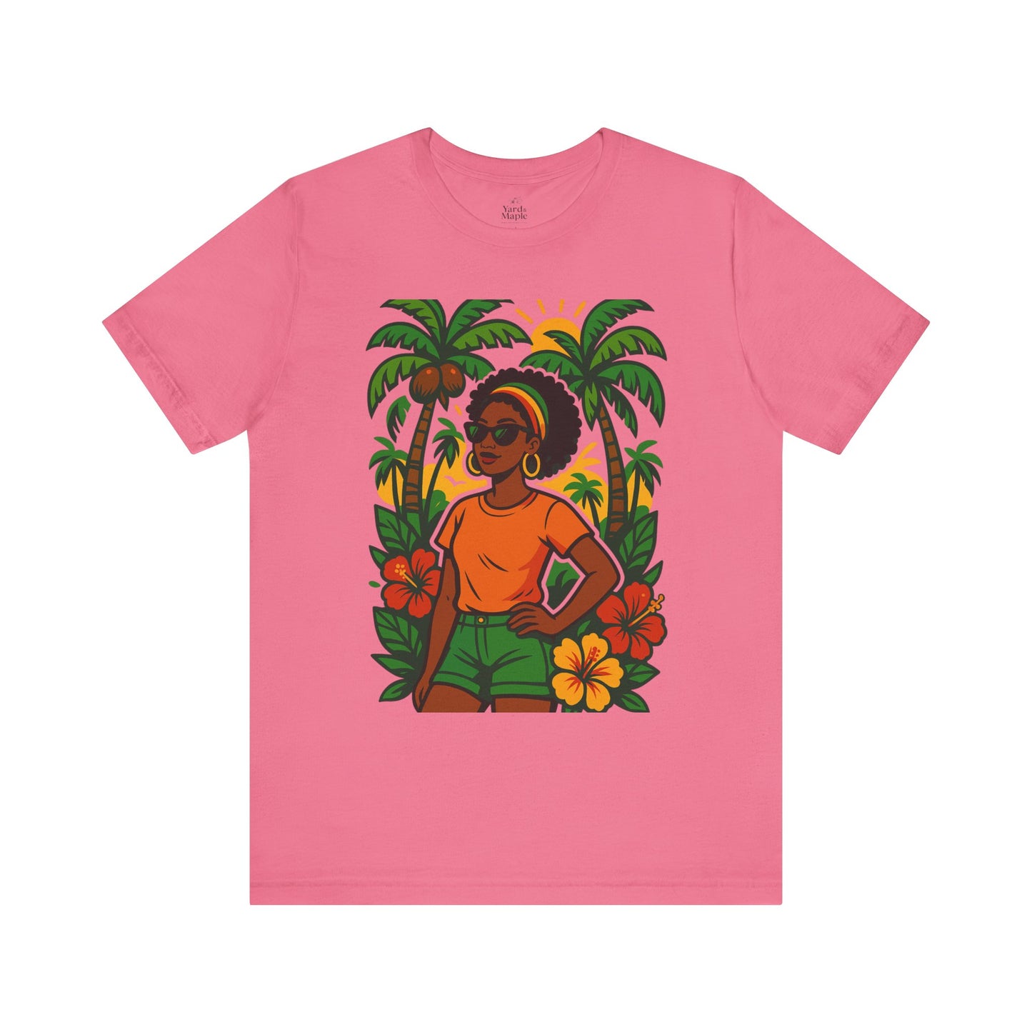 Tropical Vibe Tee, Summer Shirt, Vacation Outfit, Beach Lover Gift, Festival Wear, Floral Graphic T-Shirt
