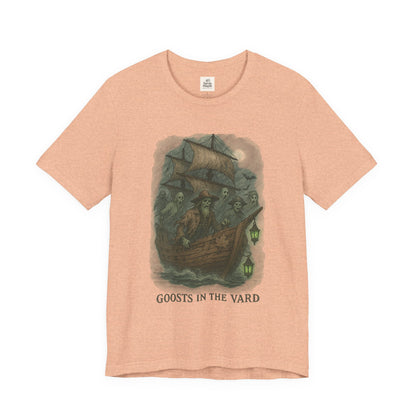 Haunted Ship Short Sleeve Tee - Spooky Halloween T-Shirt, Ghosts in the Yard Design, Unisex Shirt, Perfect for Trick or Treat, Ghost [...]