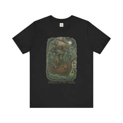 Haunted Ship Short Sleeve Tee - Spooky Halloween T-Shirt, Ghosts in the Yard Design, Unisex Shirt, Perfect for Trick or Treat, Ghost [...]