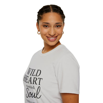 Wild Heart Unisex Softstyle T-Shirt | Inspirational Tee, Gift for Nature Lovers, Casual Wear, Birthday Gift, Boho Style