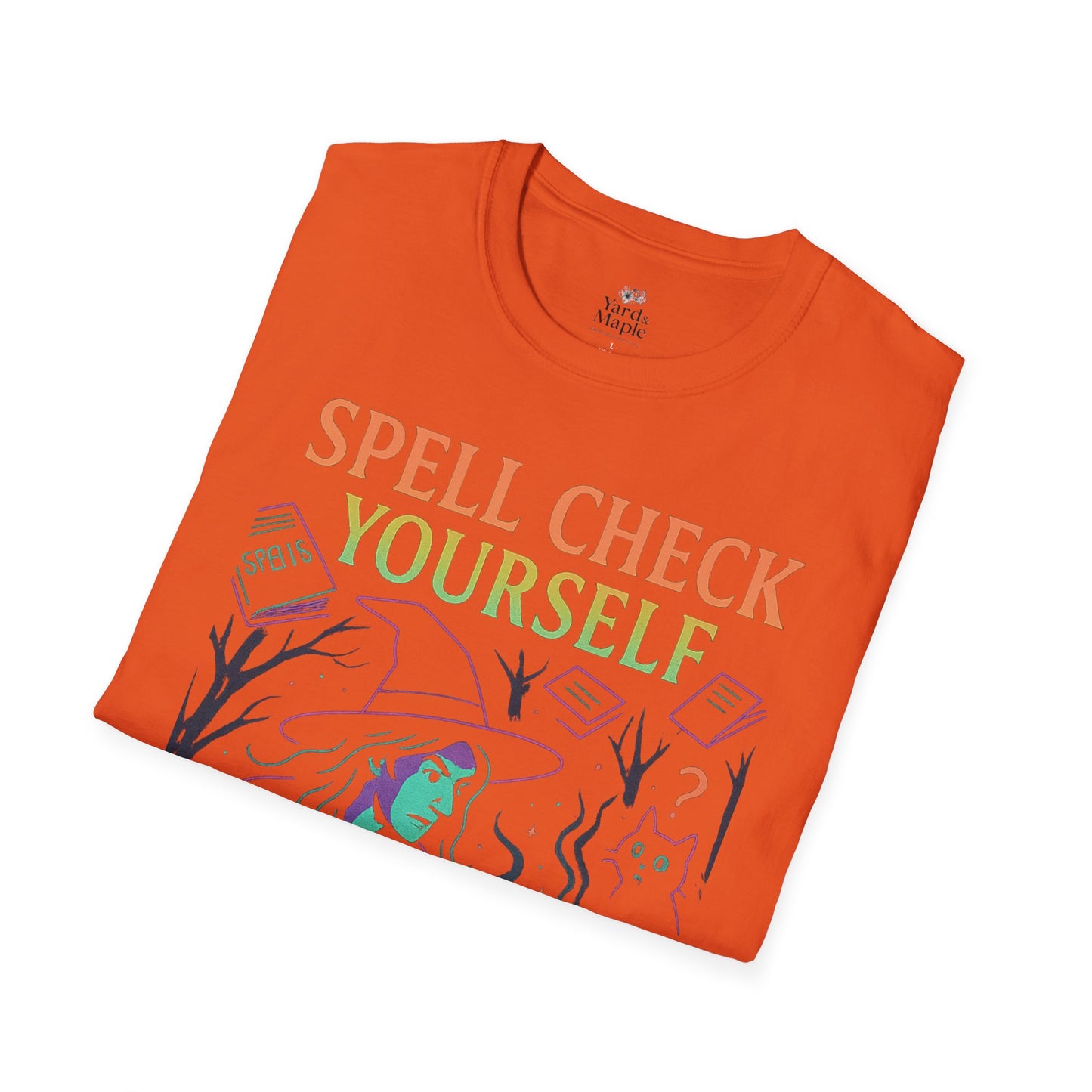 Spell Check Yourself Witchy T-Shirt, Fun Graphic Tee for Witch Lovers, Halloween Shirt, Cozy Casual Wear, Unisex Softstyle Tee